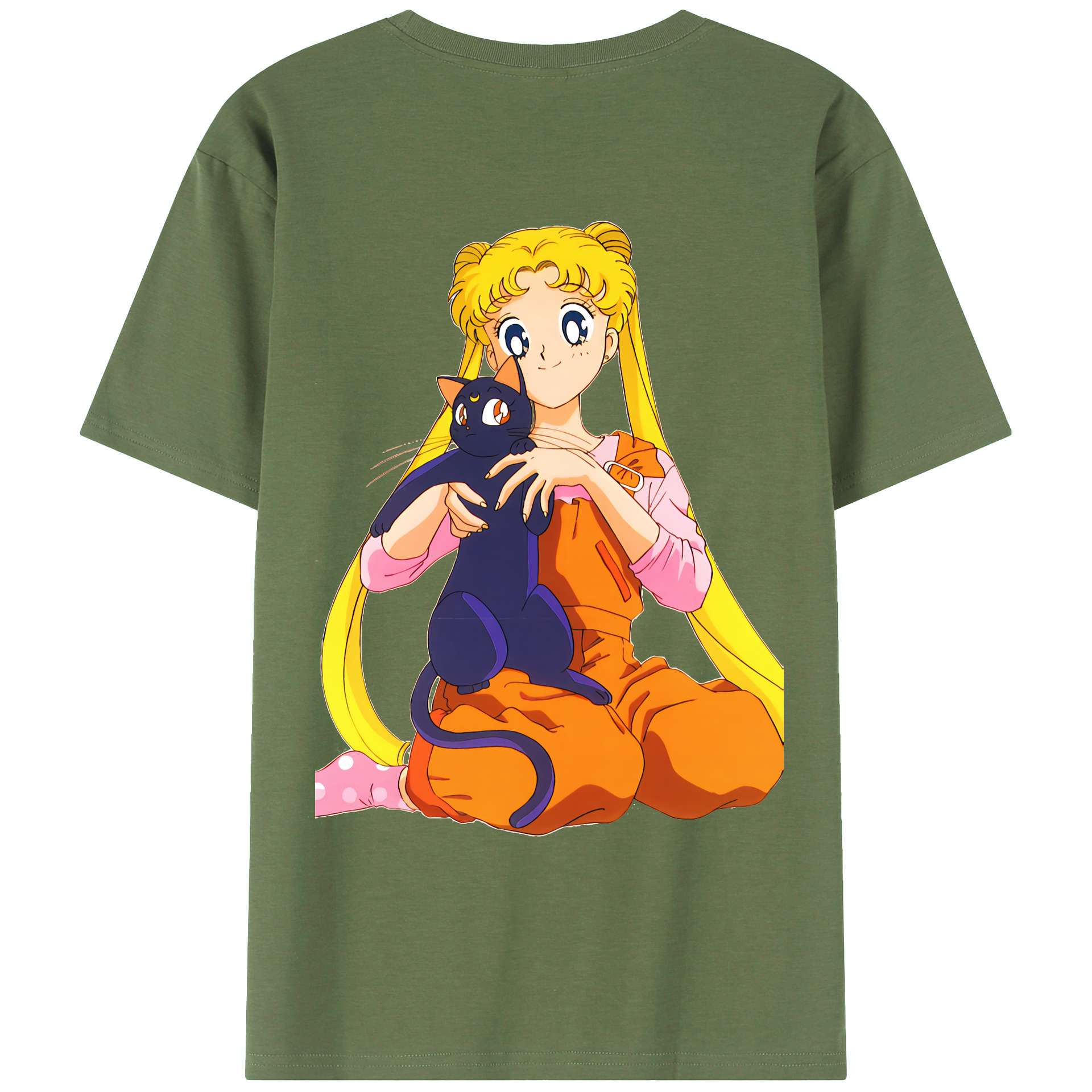 （画像用） 美少女戦士セーラームーン 愛野 美奈子 あいの みなこ Sailor Moon Aino Minako 綿100％ メンズ半袖Tシャツ（バックプリント） 通気性